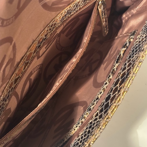 Michael Kors Leather Snake Clutch